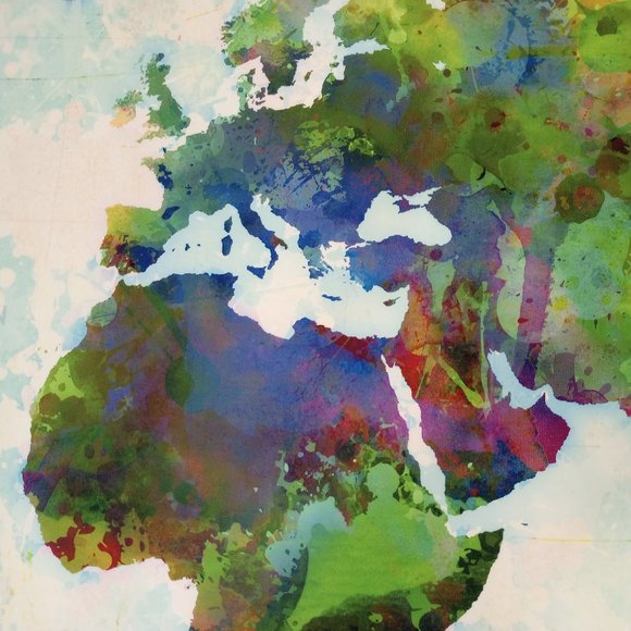 Wall Hanging / Tapestry - Abstract World Map 51"x60" - Picture 4 of 9